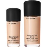 MAC Cosmetics Studio Fix Fluid SPF 15 24HR Matte Foundation + Oil Control Mini matirajoči tekoči puder SPF 15 odtenek NW10 15 ml | Shoptok.si