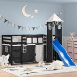  The living store otroški pograd s stolpom bel in črn 90x190 cm trdna borovina - otroški pograd, (21502804) | Shoptok.si