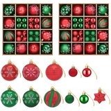  Set božićnih kuglica 88 kom. Zelena i crvena Ø 6 cm Plastika | shoptok.hr