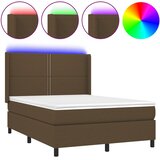  box spring s madracem LED tamnosmeđi 140x190 cm tkanina | shoptok.hr