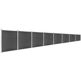 vidaXL set panela za ogradu WPC 1391 x 186 cm crni | shoptok.hr