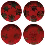 Casafina Komplet 4 rdeče-črnih desertnih krožnikov Snowflake, ø 21,6 cm Cene