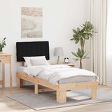  Posteljni okvir z oblazinjenim vzglavjem Črna 75 x 190 cm, (5000101671) | Shoptok.si