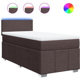 vidaXL Krevet s oprugama i madracem tamnosmeđi 90 x 190 cm od tkanine | shoptok.hr