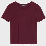 Sinsay Pamučna majica s ukrasnim volanima | shoptok.hr