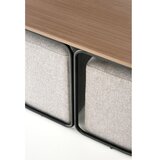  Komplet konferencijski stočić NILDO 90x45 cm + 2 tabureta braon/siva | Eponuda.com