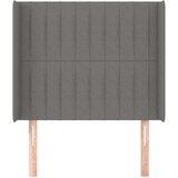 Vzglavje z ušesi temno siv 93x16x118/128 cm blago, (20792798) | Shoptok.si