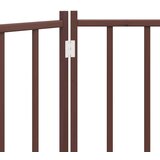 vidaXL Vrata za pse zložljiva 3 paneli rjava 150 cm topolovina | Shoptok.si