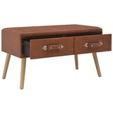 Maison Chic Klubska mizica - kavna mizica - Nizka mizica rjava 80x40x46 cm umetno usnje, (21755367) Cene