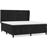  The Living Store Box spring postelja z vzmetnico črna 160x200 cm žamet - Box Spring Postelja, (21489650) | Shoptok.si