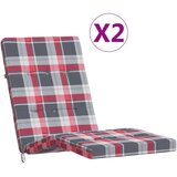  Jastuci za ležaljke 2 kom crveni karirani od tkanine Oxford | shoptok.hr