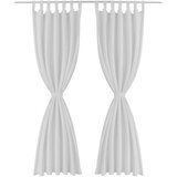  2 kom Bijela Mikro-satenska Zavjesa s Tregerima 140 x 175 cm | shoptok.hr