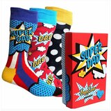 Happy Socks muške lfs box čarape 3-PACK super dad socks gift set XFAT08-4300 Cene