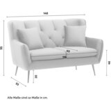 Bessagi Home dvosed linus, svetlo siva, žamet | Shoptok.si
