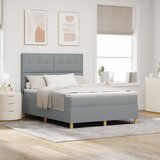 vidaXL Box Spring Postelja z Jogijem Svetlo Siva 140x190 cm Tkanina, (22051832) | Shoptok.si