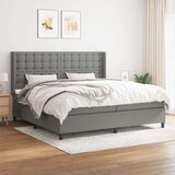  Box spring postelja z vzmetnico temno siva 200x200 cm blago, (20851582) Cene