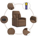  Električni masažni naslonjač od tkanine smeđi | shoptok.hr