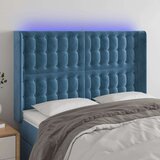  LED posteljno vzglavje temno modro 147x16x118/128 cm žamet, (20933212) | Shoptok.si