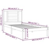  Posteljni okvir bel iz trdne borovine 100x200 cm, (20647169) | Shoptok.si