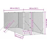 Vanjski kavez za pse srebrni 2 x 6 x 2 m od pocinčanog čelika | shoptok.hr