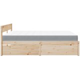 vidaXL Postelja s predali in vzmetnico vošč. rjava 200x200 cm borovina | Shoptok.si