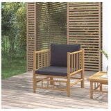  Vrtna sofa od bambusa s tamnosivim jastucima | shoptok.hr