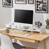 SoBuy organizator za pisalno mizo s stojalom za monitor v beli barvi v skandinavskem slogu, (20815120) | Shoptok.si