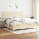 The Living Store Box spring postelja z vzmetnico krem 200x200 cm blago - Box Spring Postelja, (21512501) Cene