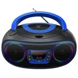 UKW CD radio TCL-212BT AUX, CD, USB, Bluetooth Svjetlo raspoloženja Plava boja