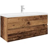  Ormarić za sudoper ugradbenim umivaonikom i slavinom Staro drvo Smeđa 100 x 38.5 x 45 cm | shoptok.hr