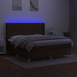  box spring s madracem LED tamnosmeđi 180x200 cm tkanina | shoptok.hr