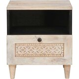 vidaXL Noćni ormarić s ladicama Bež 40 x 33 x 46 cm masivno drvo manga | shoptok.hr