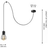  Luster na kablu TUBE 1xE27/15W/230V crna | Eponuda.com