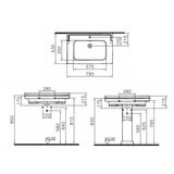 Vitra 7802-003-0001 Ricordi 80 x 53 cm keramični umivalnik z odprtino za armaturo retro izgleda | Shoptok.si