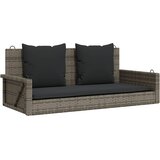  Klupa za ljuljanje s jastucima siva 119x56x48 cm od poliratana | shoptok.hr