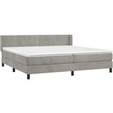  Krevet s oprugama i madracem svjetlosivi 200x200 cm baršunasti | shoptok.hr