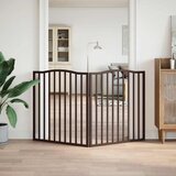  Vrata za pse s 2 panela sklopiva smeđi hrast 160 cm drva topole | shoptok.hr