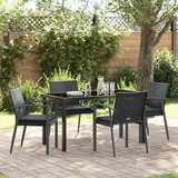 vidaXL Set od 3 Crna PE ratan, čelik 56.5x57x83 cm Izdržljivo | shoptok.hr