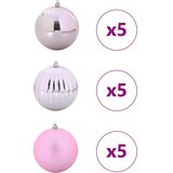 Set božićnih kuglica XL 15 pcs Ružičasta Plastika | shoptok.hr