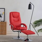  Naslonjač od umjetne kože s osloncem za noge crveni | shoptok.hr