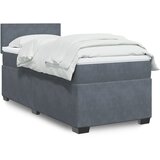 Box spring krevet s madracem tamnosivi 80 x 200 cm baršunasti | shoptok.hr