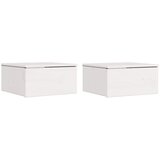  Noćni ormarić 2 pcs Bijelo 37 x 35 x 18,5 cm Masivna borovina | Eponuda.com