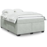 vidaXL Box spring postelja z vzmetnico svetlo siv 140x190 cm žamet cene