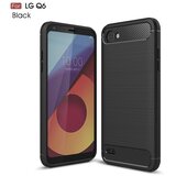  Gumijasti / gel etui Carbon za LG Q6 - črni Cene