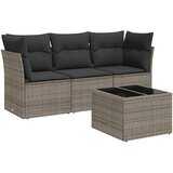  4-dijelni set vrtnih sofa od poliratana s jastucima sivi | Eponuda.com