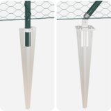 vidaXL šesterokotna ograja Zelena 1.4x25 m jeklo, stebrički z bodicami 13 kos Ø32 mm 160 cm pocinkan jeklo | Shoptok.si