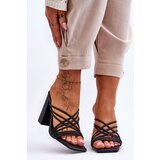 Kesi High heel slippers with straps Black Beckie | shoptok.hr