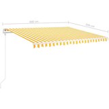 vidaXL tenda na ručno uvlačenje s LED svjetlima 4 x 3,5 m žuto-bijela | shoptok.hr
