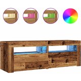 Maison Chic TV omarica - TV stojalo - Televizijska omarica z LED starinski les 120x35x40 cm inženirski les, (21701130) Cene