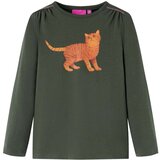  Dječja majica dugih rukava kaki 128 | shoptok.hr